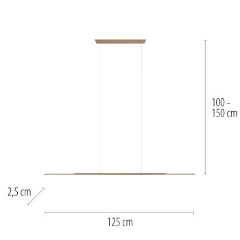 Lustra LED PURE SURFACE maro Zuma Line 2301-97, 125x2.5 cm, 21W