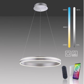 Lustra LED Q-VITO otel Zuma Line 8411-55, D59 cm, 44W
