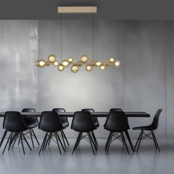 Lustra LED PURE E-POPUP auriu Zuma Line 2557-97, 120x29.5 cm, 45W