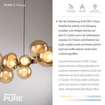 Lustra LED PURE E-POPUP auriu Zuma Line 2557-97, 120x29.5 cm, 45W