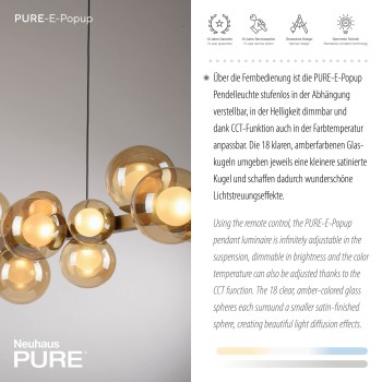 Lustra LED PURE E-POPUP auriu Zuma Line 2557-97, 120x29.5 cm, 45W