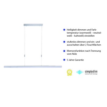 Lustra LED ADRIANA aluminiu Zuma Line 2568-95, 179x5.5 cm, 45W