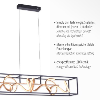Lustra LED SELINA negru Zuma Line 2416-18, 110x20 cm, 45W