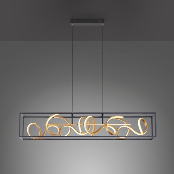 Lustra LED SELINA negru Zuma Line 2416-18, 110x20 cm, 45W