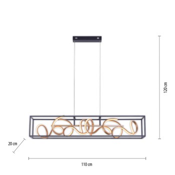 Lustra LED SELINA negru Zuma Line 2416-18, 110x20 cm, 45W