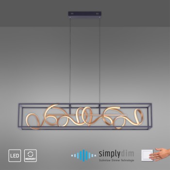 Lustra LED SELINA negru Zuma Line 2416-18, 110x20 cm, 45W