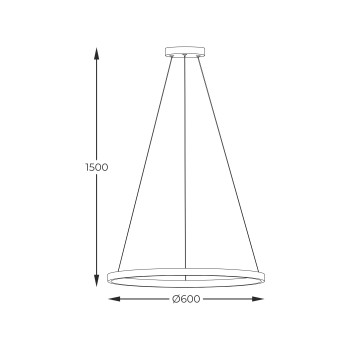 Lustra LED HORIK negru Zuma Line PEN89424-60BK, D60 cm, 32W