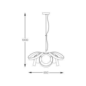 Lustra NELA negru Zuma Line 1139, D65 cm, 4xE14