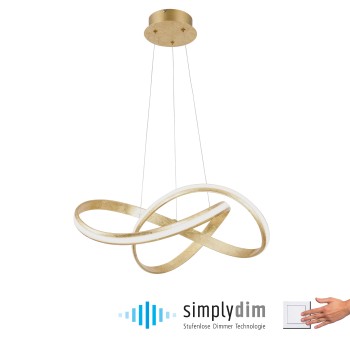 Lustra LED MELINDA auriu Zuma Line 8291-12, D57 cm, 33W
