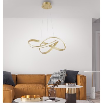Lustra LED MELINDA auriu Zuma Line 8291-12, D57 cm, 33W