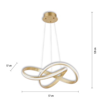 Lustra LED MELINDA auriu Zuma Line 8291-12, D57 cm, 33W