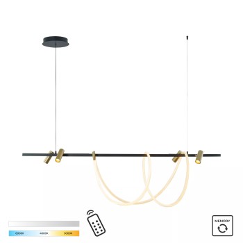 Lustra LED BALBO negru mat Zuma Line 2200277L, 150x15 cm, 60W
