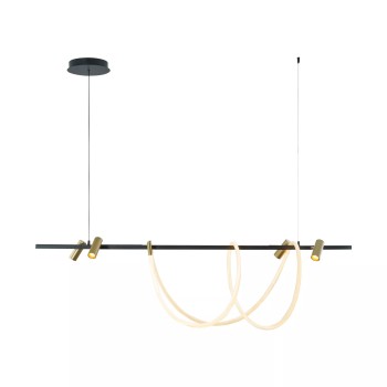 Lustra LED BALBO negru mat Zuma Line 2200277L, 150x15 cm, 60W