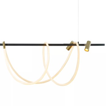 Lustra LED BALBO negru mat Zuma Line 2200277L, 150x15 cm, 60W