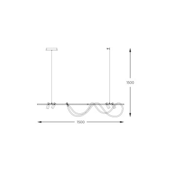 Lustra LED BALBO negru mat Zuma Line 2200277L, 150x15 cm, 60W