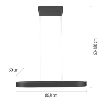 Lustra LED Q-STRETTO negru Zuma Line 2688-18, 86.8x30 cm, 76W