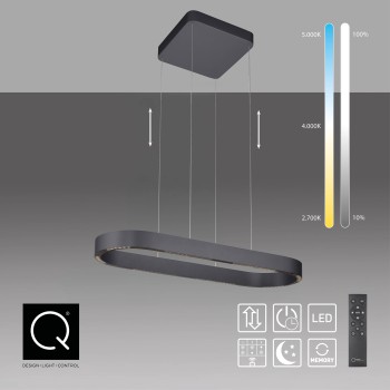 Lustra LED Q-STRETTO negru Zuma Line 2688-18, 86.8x30 cm, 76W