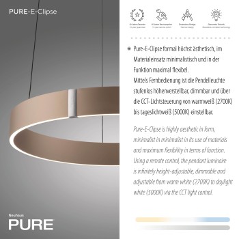 Lustra LED PURE E-CLIPSE maro Zuma Line 2560-97, D50 cm, 20W