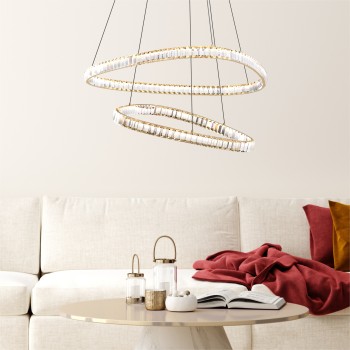 Lustra LED ATHESA auriu Zuma Line MD3169-2-3GT, D80 cm, 38W