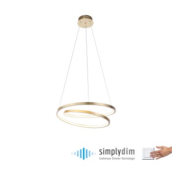 Lustra LED ROMAN auriu Zuma Line 2472-12, D55 cm, 32W