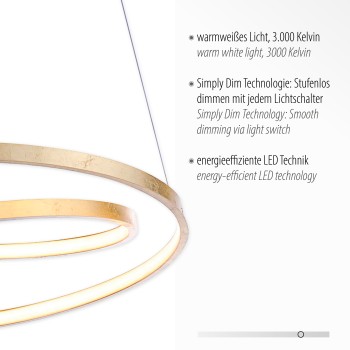Lustra LED ROMAN auriu Zuma Line 2472-12, D55 cm, 32W