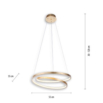 Lustra LED ROMAN auriu Zuma Line 2472-12, D55 cm, 32W