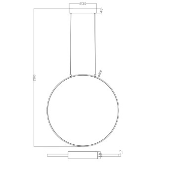 Lustra LED RASCAL negru Zuma Line PEN4105-60BK, 150x6 cm, 32W
