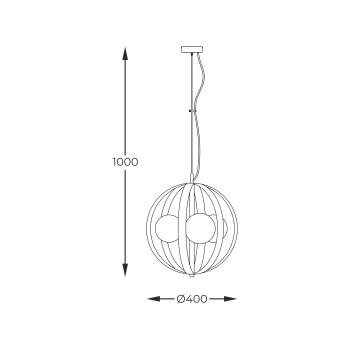 Lustra NELA negru Zuma Line 1137, D40 cm, 3xE14