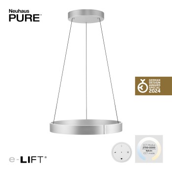 Lustra LED PURE E-CLIPSE aluminiu Zuma Line 2561-95, D70 cm, 53W