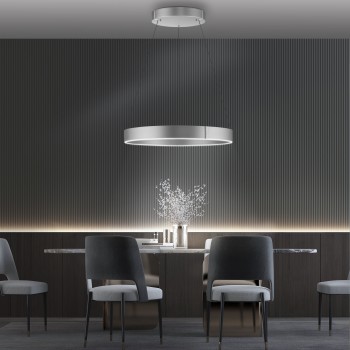 Lustra LED PURE E-CLIPSE aluminiu Zuma Line 2561-95, D70 cm, 53W
