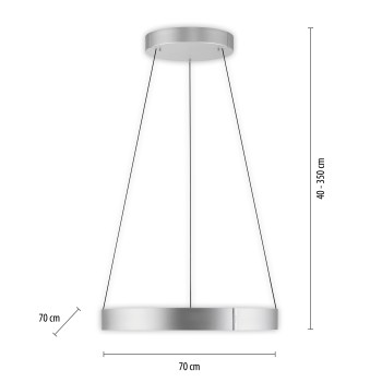 Lustra LED PURE E-CLIPSE aluminiu Zuma Line 2561-95, D70 cm, 53W