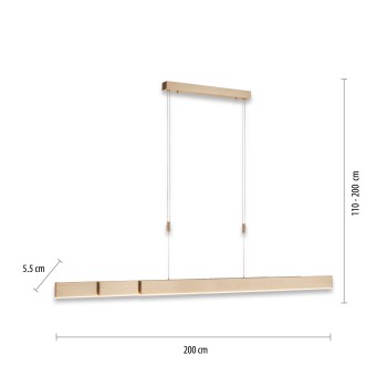 Lustra LED PURE-MOTO alama mata Zuma Line 2525-60, 200x5.5 cm, 45W