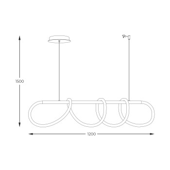 Lustra LED BALBO negru Zuma Line 20006PM-BK, 5x120 cm, 45W