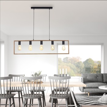 Lustra FRANKY negru Zuma Line 15653-18, 120x6 cm, 5xE27