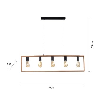 Lustra FRANKY negru Zuma Line 15653-18, 120x6 cm, 5xE27