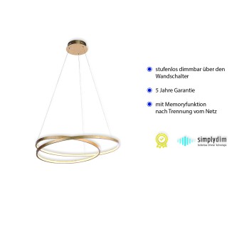 Lustra LED ROMAN auriu Zuma Line 2474-12, D72 cm, 46W