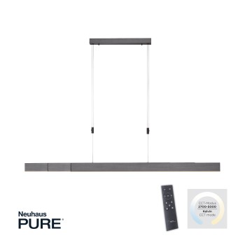 Lustra LED PURE-MOTO gri Zuma Line 2525-15, 200x5.5 cm, 45W