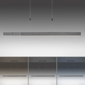 Lustra LED PURE-MOTO gri Zuma Line 2525-15, 200x5.5 cm, 45W