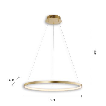 Lustra LED CIRCLE auriu Zuma Line 11524-12, D60 cm, 33W