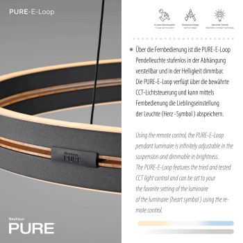 Lustra LED PURE E-LOOP negru Zuma Line 2551-18, D70.1 cm, 22W