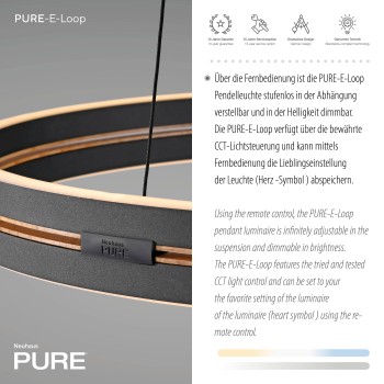Lustra LED PURE E-LOOP negru Zuma Line 2551-18, D70.1 cm, 22W