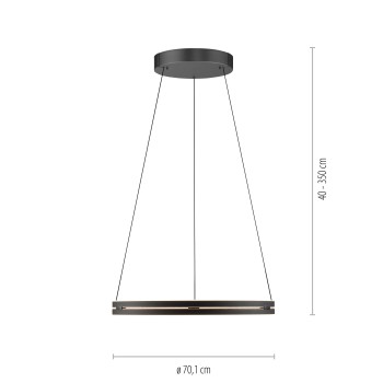 Lustra LED PURE E-LOOP negru Zuma Line 2551-18, D70.1 cm, 22W