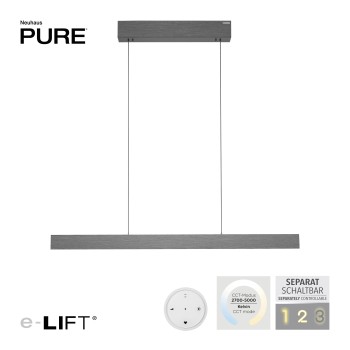 Lustra LED PURE E-MOTION gri Zuma Line 2570-15, 120x8.2 cm, 45W