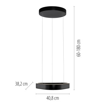 Lustra LED Q-STRETTO negru Zuma Line 2689-18, 40.8x38.2 cm, 38W