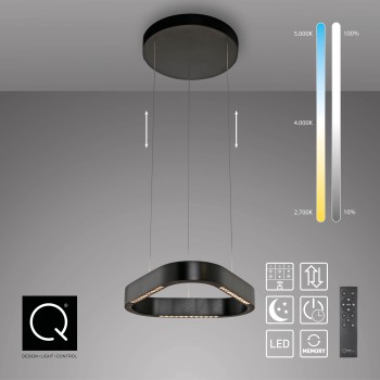 Lustra LED Q-STRETTO negru Zuma Line 2689-18, 40.8x38.2 cm, 38W