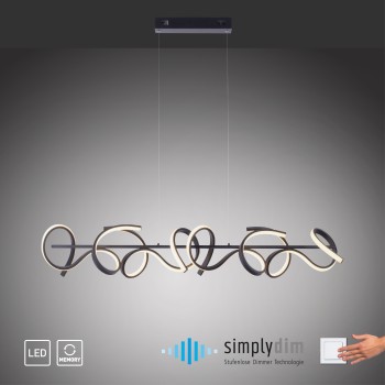 Lustra LED CURLS negru Zuma Line 19033-18, 99x21 cm, 45W