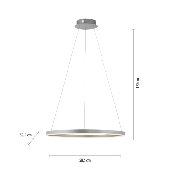 Lustra LED RITUS aluminiu Zuma Line 15394-95, 120x58.5 cm, 31.5W