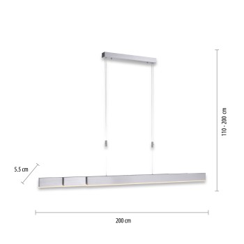 Lustra LED PURE-MOTO aluminiu Zuma Line 2525-95, 200x5.5 cm, 45W