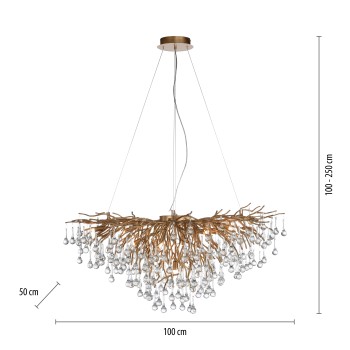 Lustra ICICLE alama antichizata Zuma Line 2192-11, 100x50 cm, 10xG9