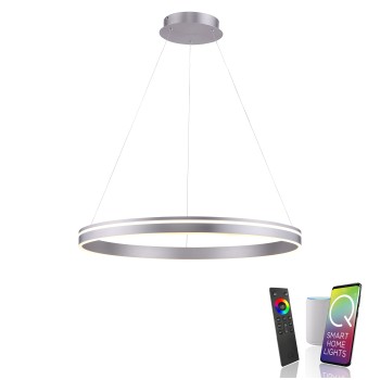 Lustra LED Q-VITO argintiu Zuma Line 8412-55, D79.4 cm, 65W